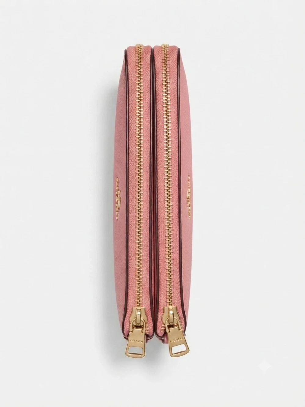 Coach Pink Pebbled Leather Wristlet with Gold Logo